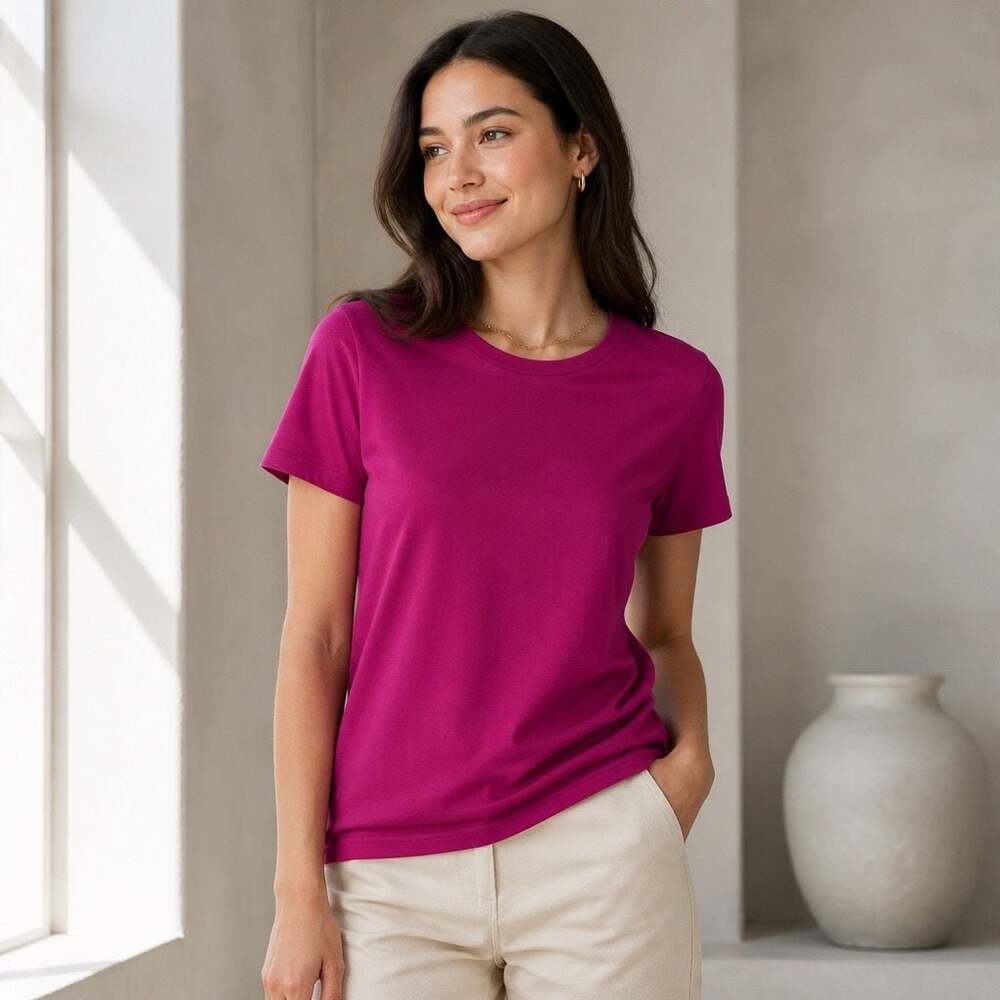Eileen Fisher Organic Cotton Crew Neck Short Sleeve T-Shirt